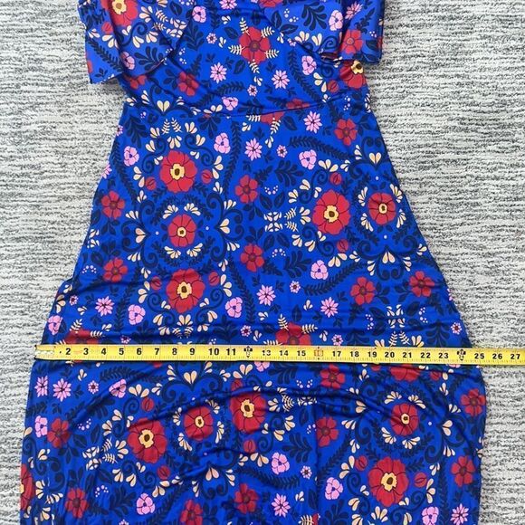 NWT LA Double J Damigella Dress Heckfield in Fluid Jersey Royal Blue Floral XL - Picture 11 of 15
